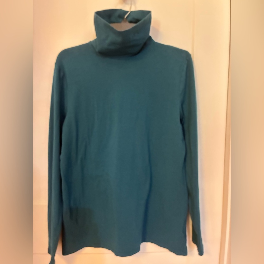 Women's No-Yank Long Sleeve Turtleneck T-Shirt - Peacock Blue